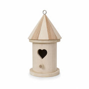 Birdhouse cylindrical in wood with entrance heart — photo 3