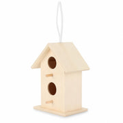 Birdhouse in wood light with two entrances stacked — photo 3