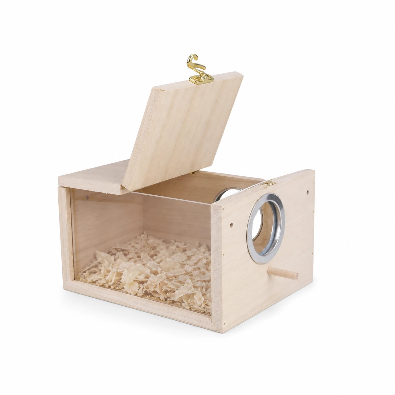Birdhouse in wood beige size 12 × 12 × 19,5 cm — photo 3