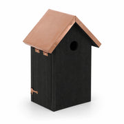 Birdhouse black with roof copper height 26 cm — photo 3