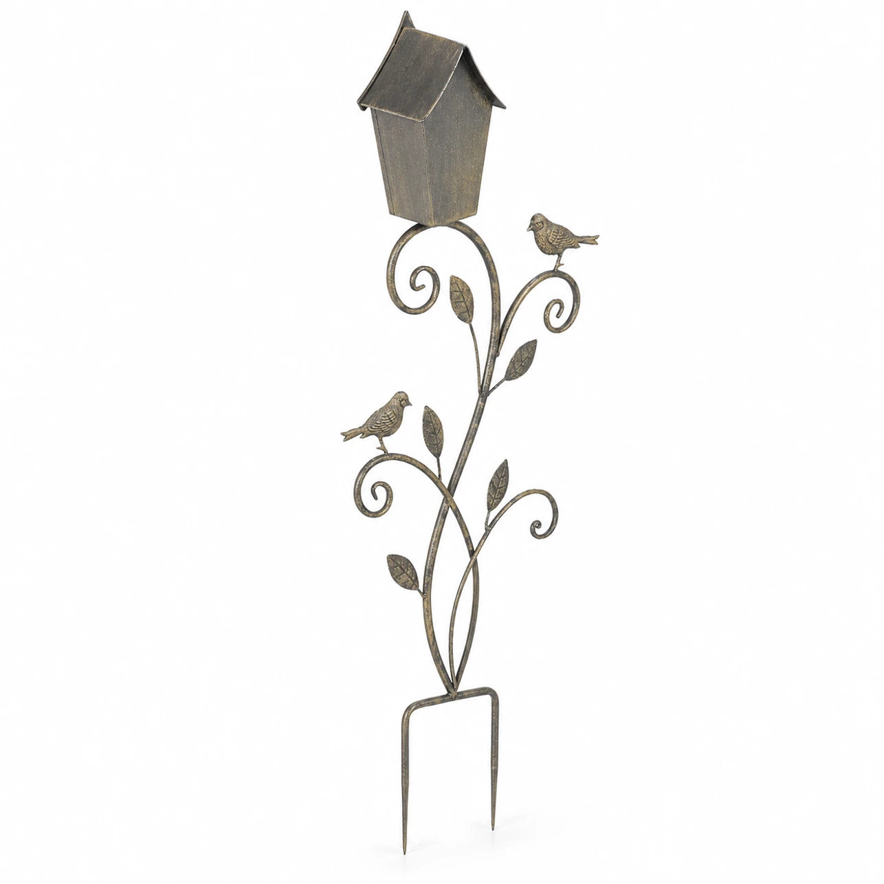Birdhouse in metal brown size 32 × 11 × 105 cm — photo 3