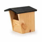 Birdhouse semi-open in wood with roof black — photo 3