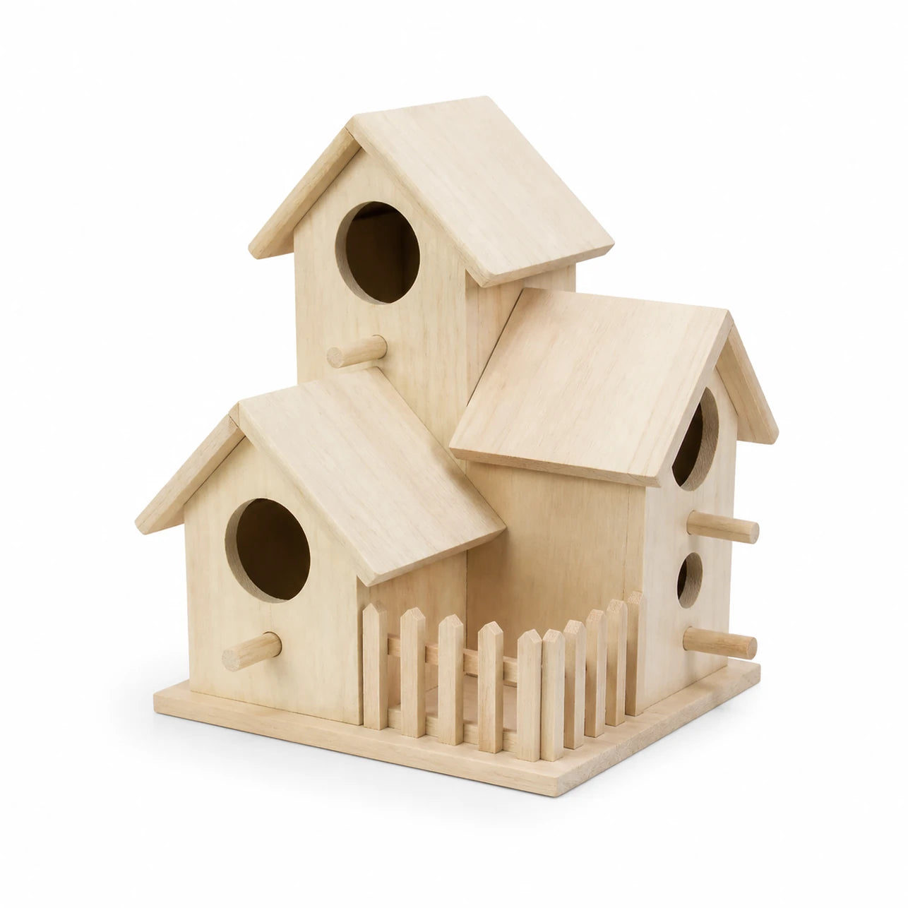 Set of 3 birdhouses in wood size 20 × 17 × 17 cm — photo 3
