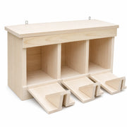 Birdhouse with 3 chambers in wood natural — photo 3
