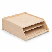 Birdhouse semi-open in wood with canopy sloping — photo 3
