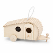 Birdhouse decorative white with double entrance and perch — photo 3