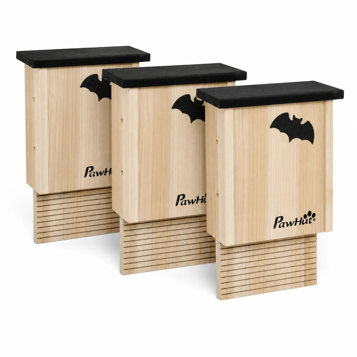 Set of 3 bat boxes in wood black — photo 3
