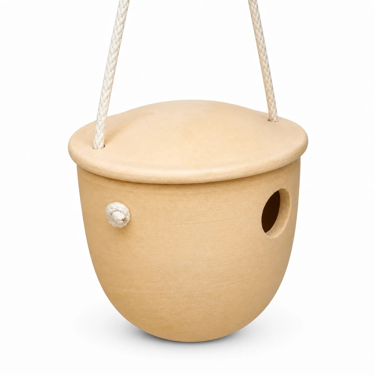 Birdhouse in ceramic with rope — photo 3