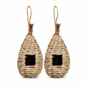 Set of 2 birdhouses hanging beige size 11,5 × 22 cm — photo 3