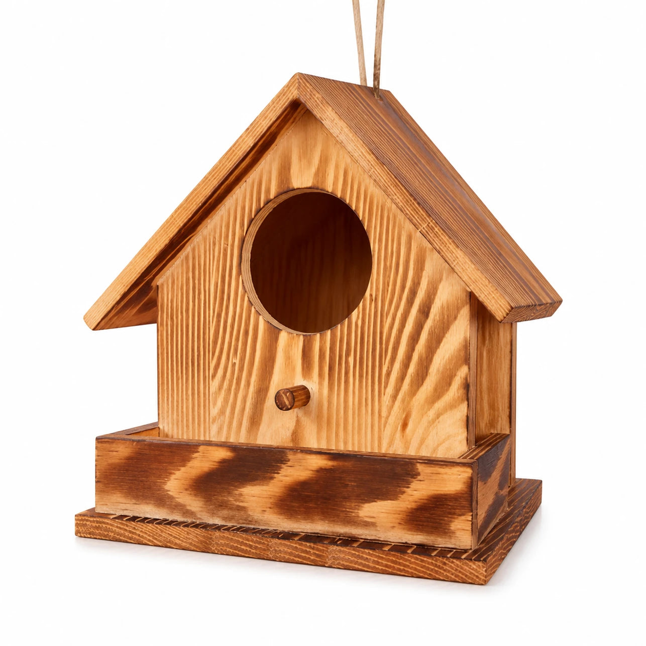 Birdhouse observation in wood red size 17,2 × 17,2 × 17,2 cm — photo 3