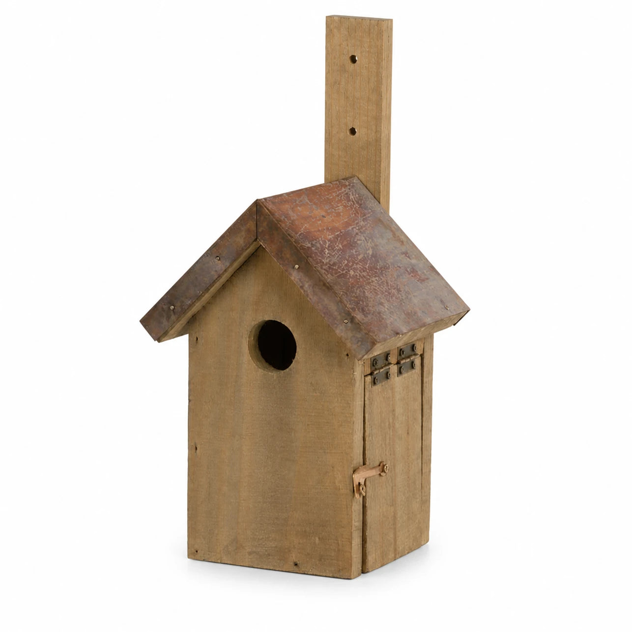 Birdhouse rustic in wood brown with roof sloping — photo 3