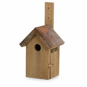 Birdhouse rustic in wood brown with roof sloping — photo 3