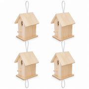 Set of 4 birdhouses hanging in wood light — photo 3