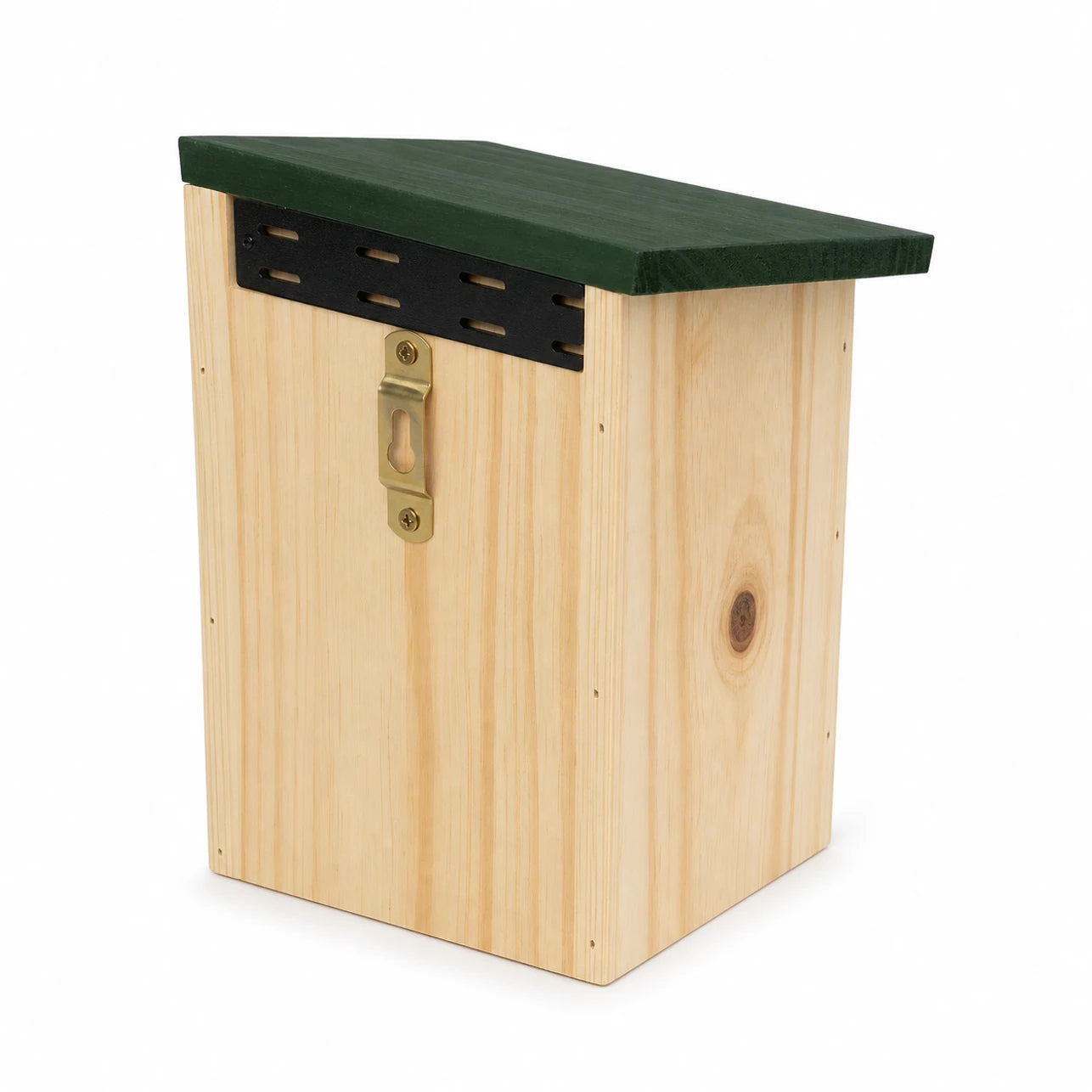 Birdhouse hanging in wood with green roof brown size 12 × 12 × 22 cm — photo 3