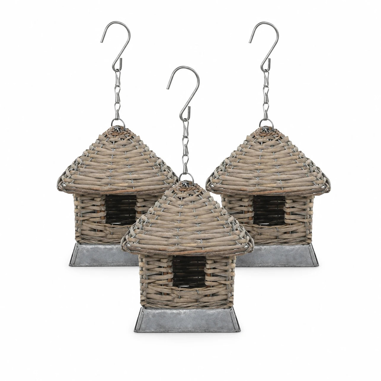 Set of 3 birdhouses in willow brown — photo 3