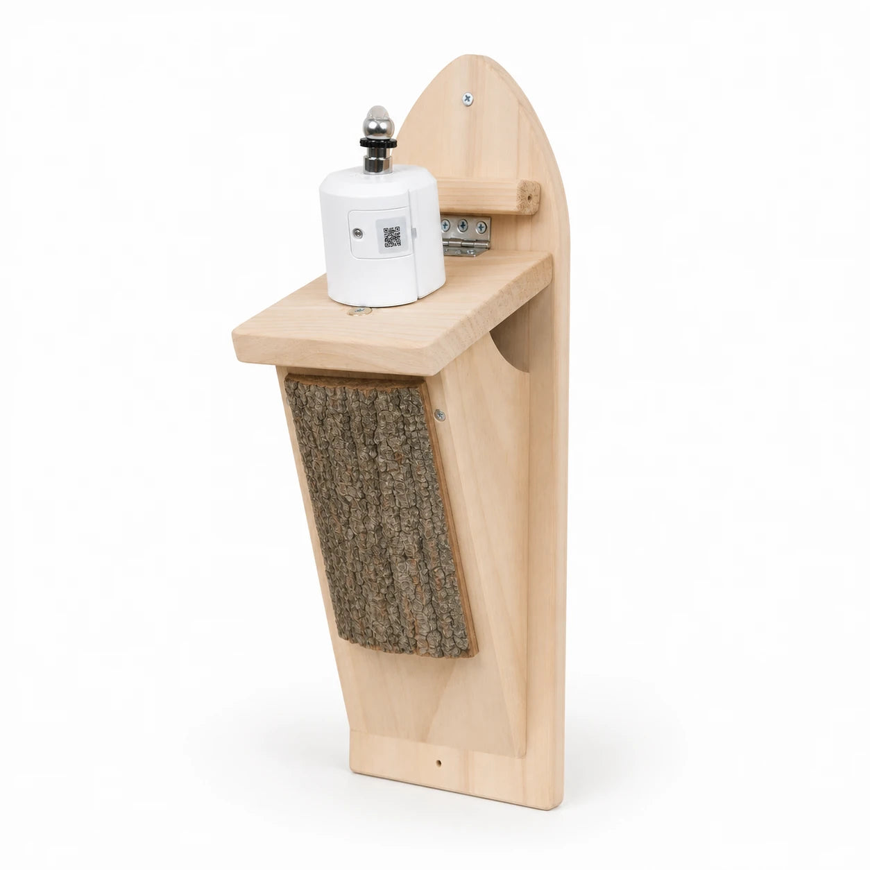 Birdhouse connected sloping with front in bark — photo 3