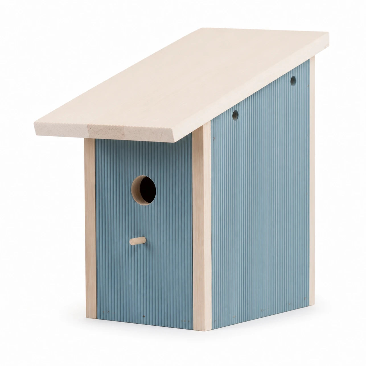 Birdhouse in wood blue size 19,9 × 18,5 × 26 cm — photo 3