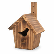 Birdhouse in burnt wood with entrance wide — photo 3