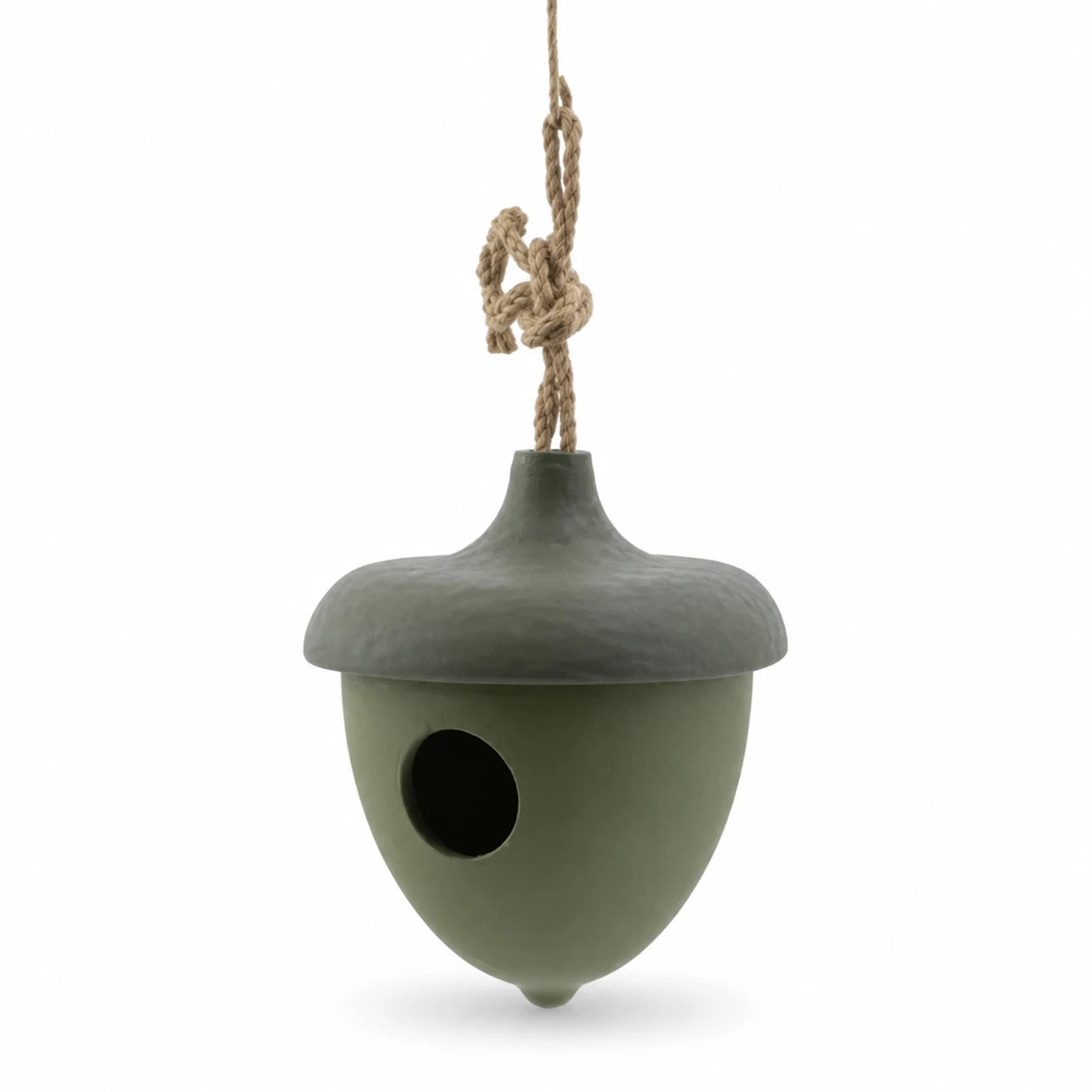 Birdhouse hanging in shape of acorn green — photo 3