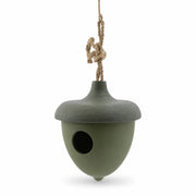 Birdhouse hanging in shape of acorn green — photo 3