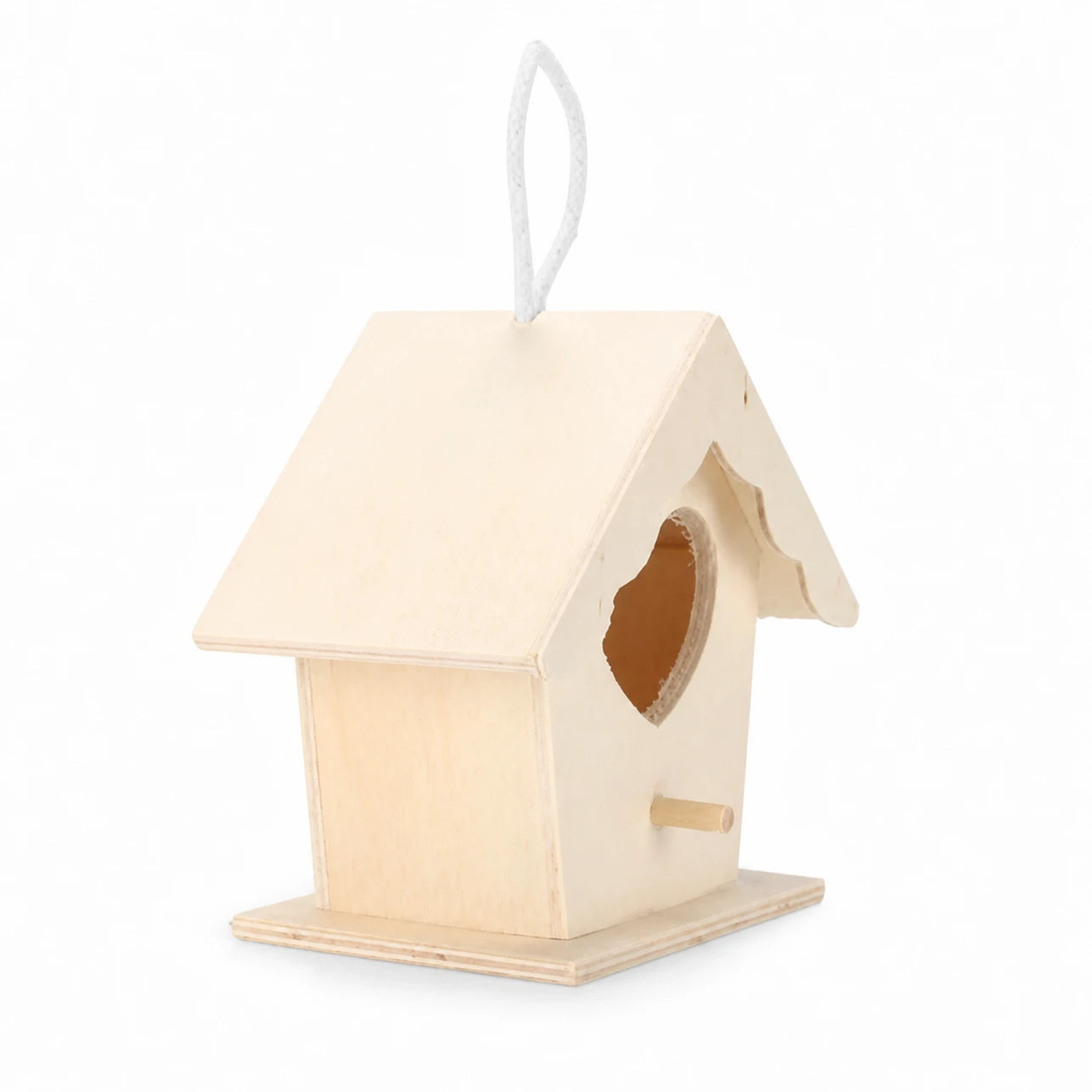 Birdhouse semi-open in wood with holder side — photo 3