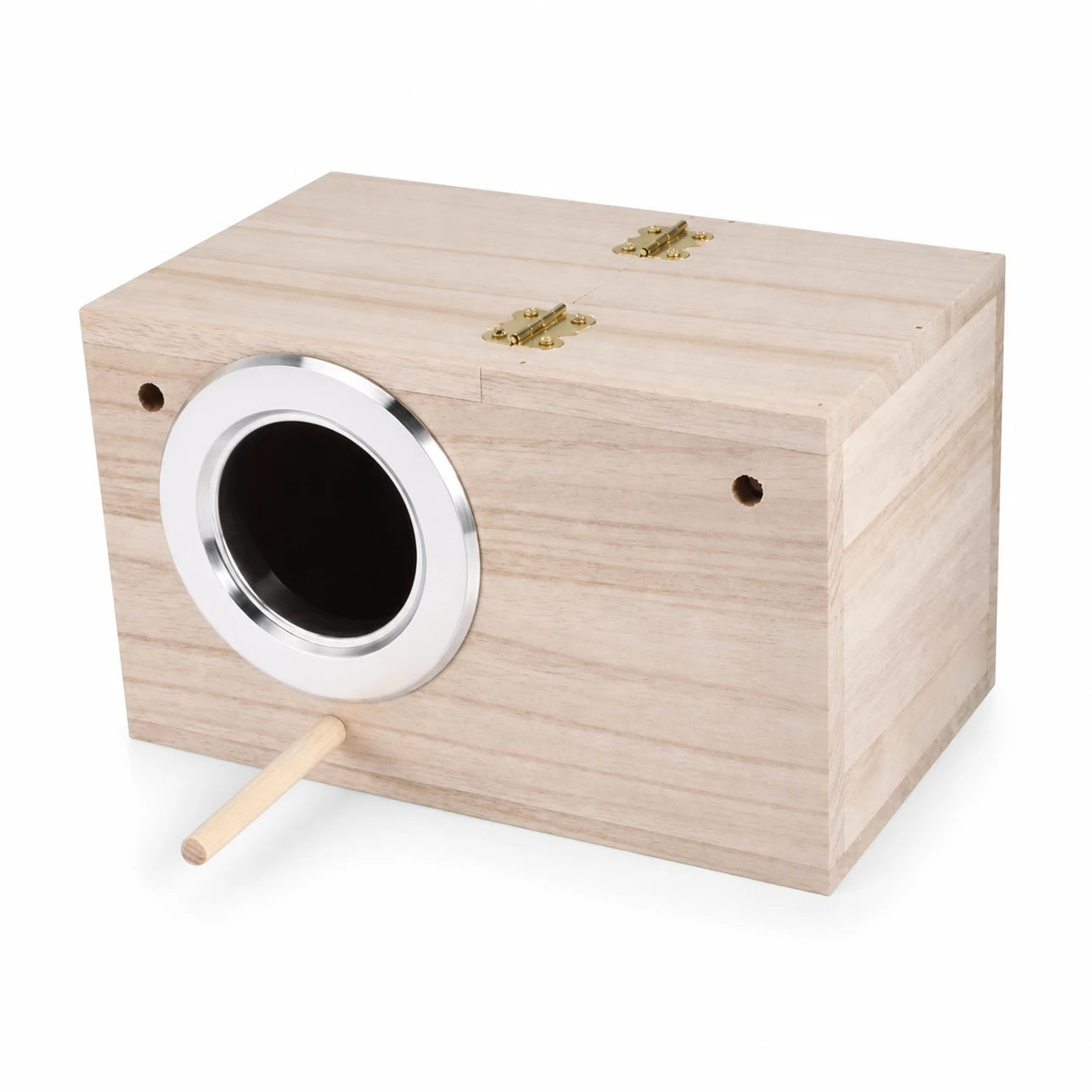 Birdhouse square in wood with roof removable size 12 × 12 × 19,5 cm — photo 3