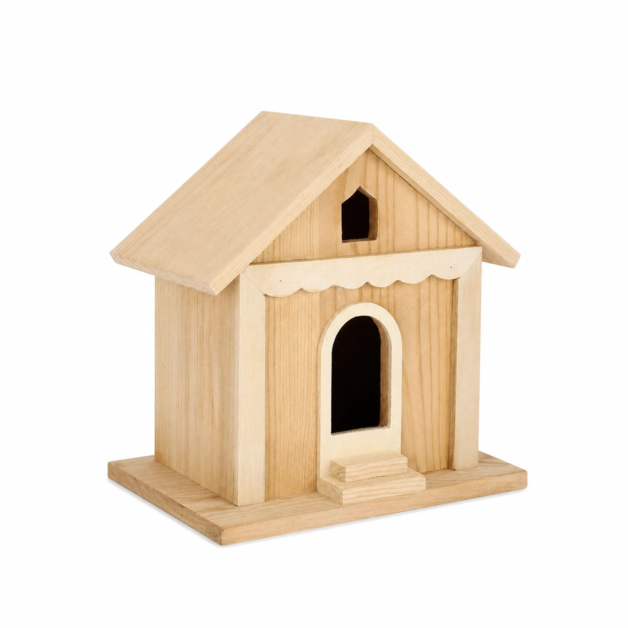 Birdhouse in wood with double entrance and canopy — photo 3