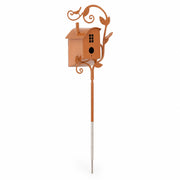 Birdhouse cottage in metal on with stake — photo 3