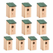 Set of 10 birdhouses in fir green size 12 × 12 × 22 cm — photo 3