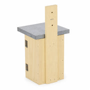 Birdhouse in wood natural with zinc roof and panel decorative — photo 3