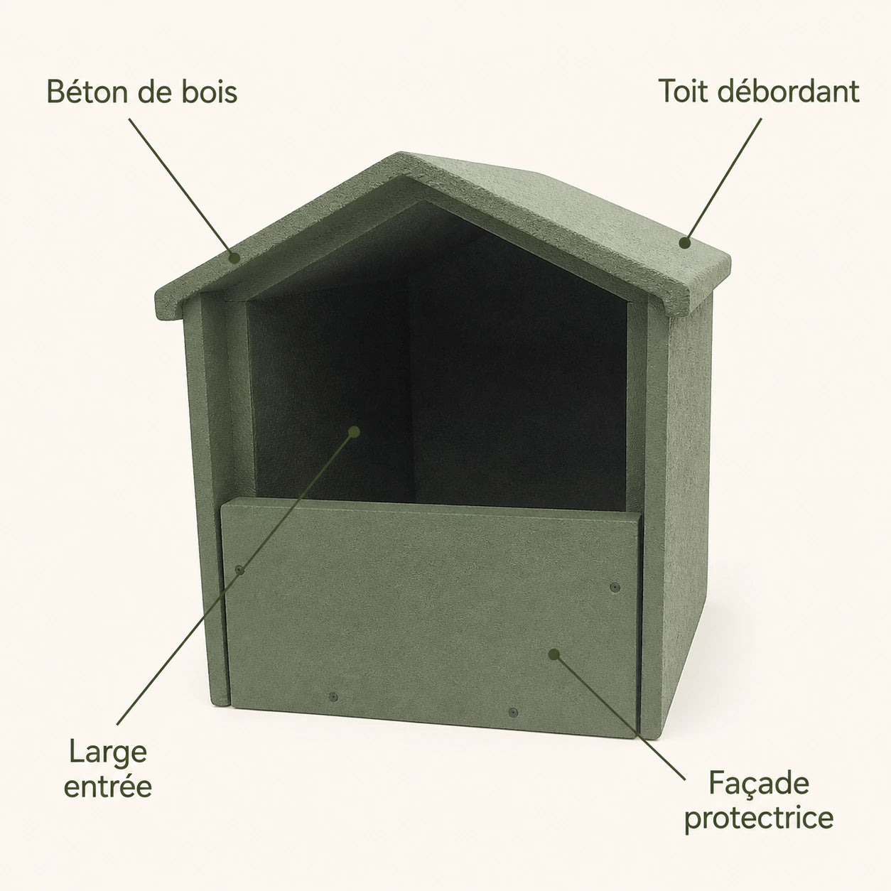 Birdhouse in concrete with open front — photo 4