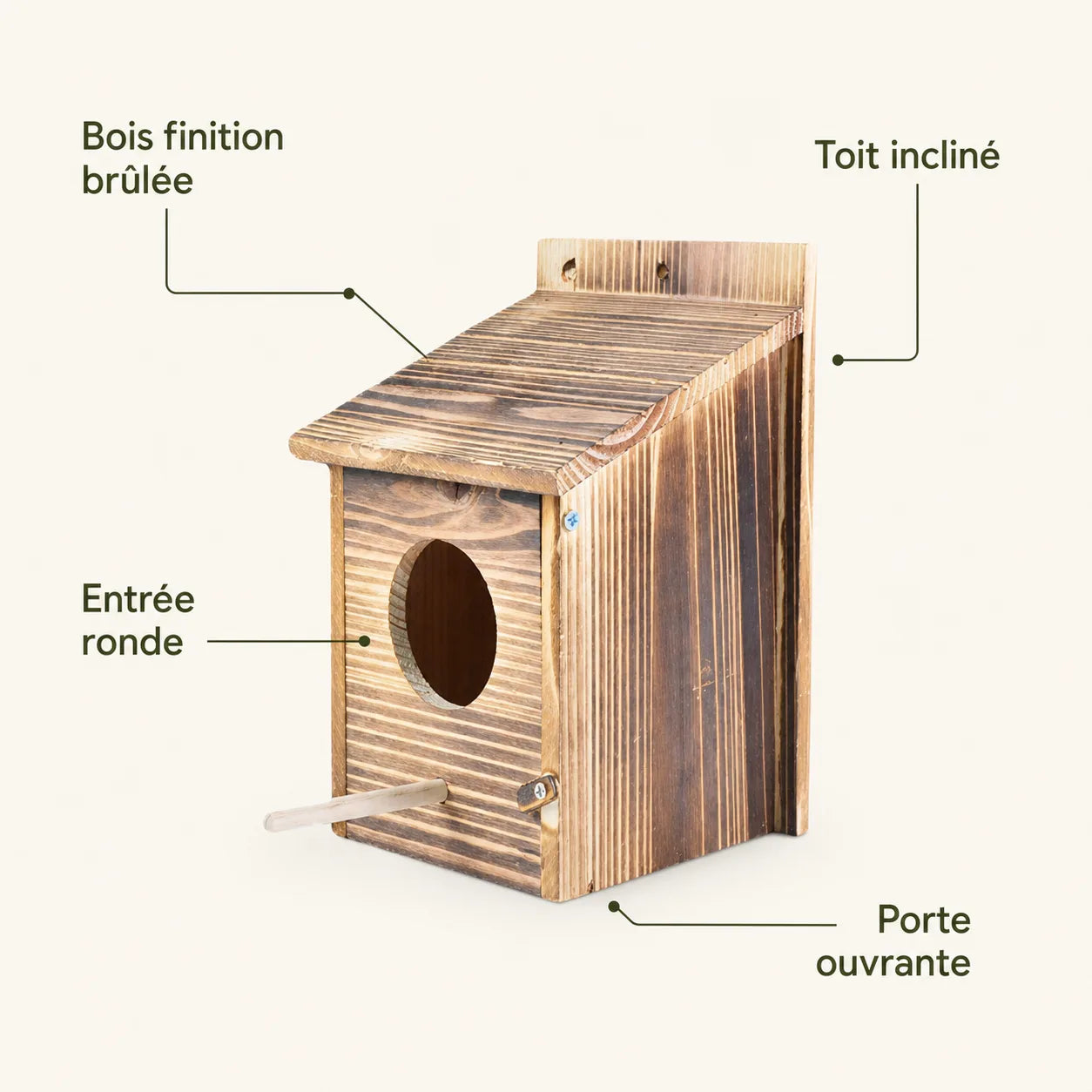 Birdhouse burnt wood — photo 3