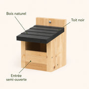 Birdhouse semi-open with roof black — photo 4
