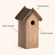Birdhouse slender brown with double bitumen roof — photo 4