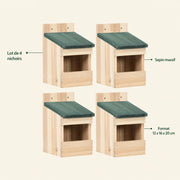Set of 4 birdhouses in fir solid — photo 4