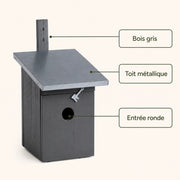 Birdhouse grey anthracite with roof flat 32 mm — photo 4