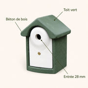Birdhouse green in wood concrete 28 mm — photo 4