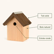Birdhouse in wood with roof groove 27 mm — photo 4