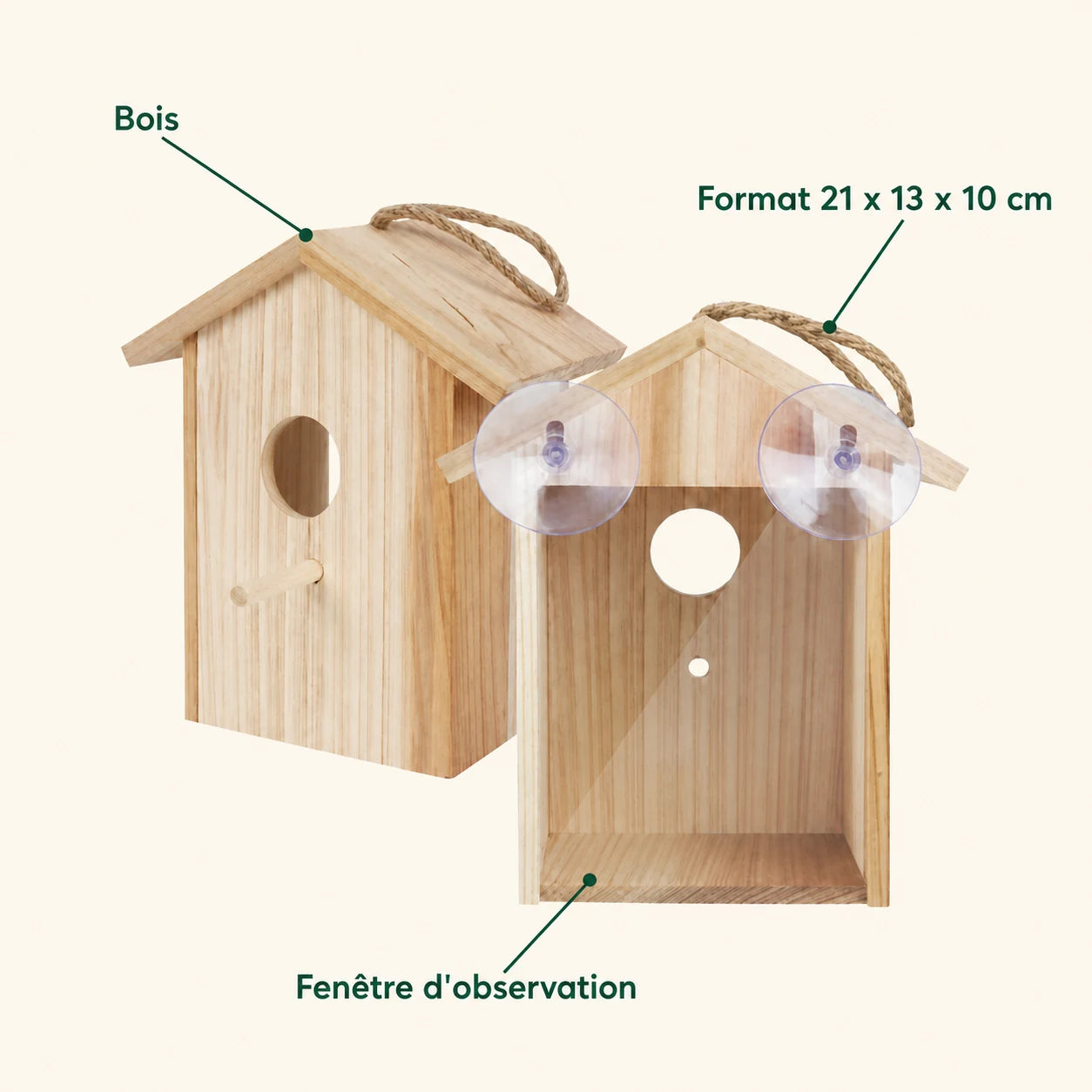 Birdhouse of observation with window and suction-cups — photo 4