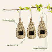 Set of 3 birdhouses woven hanging — photo 4