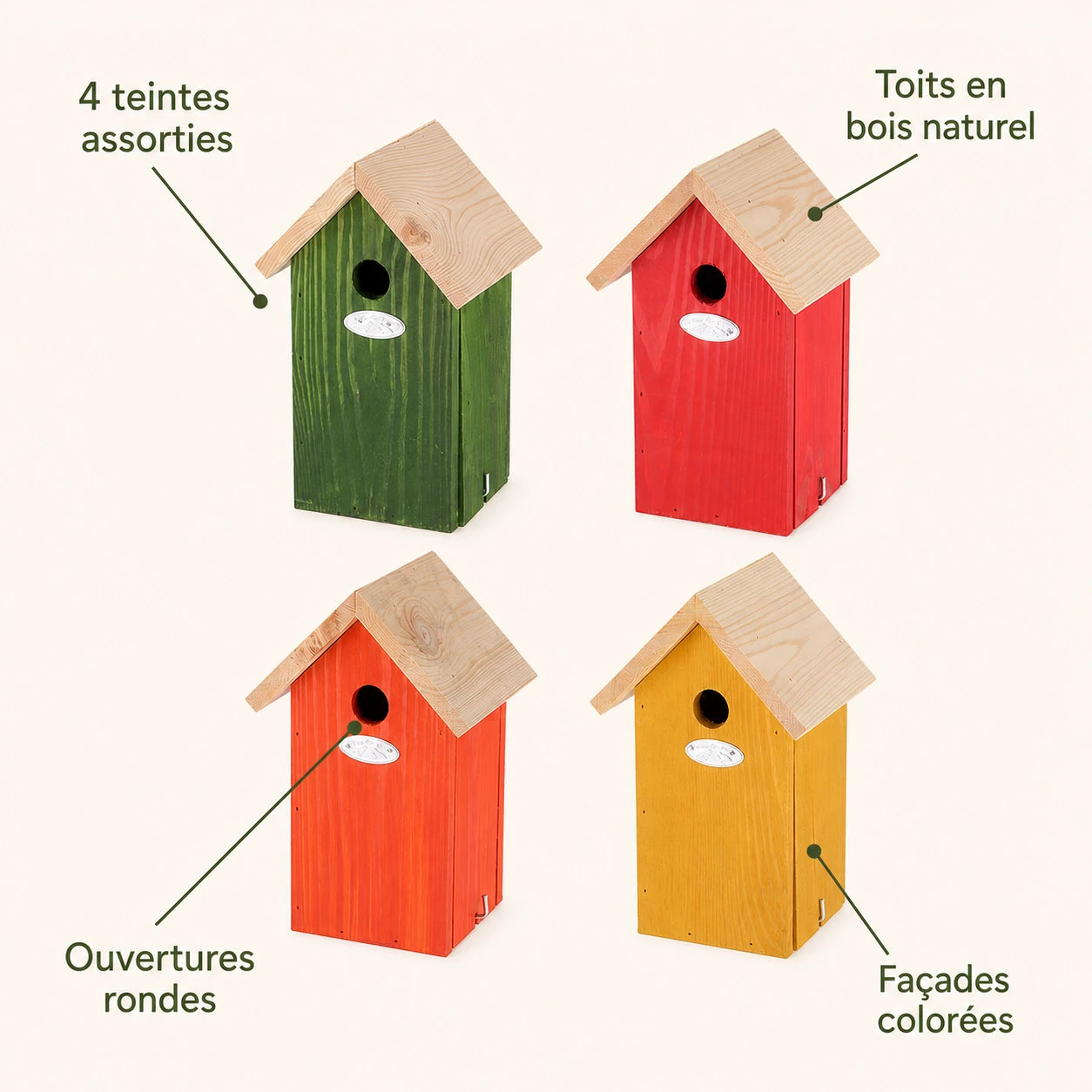 Birdhouse colours natural assorted — photo 4