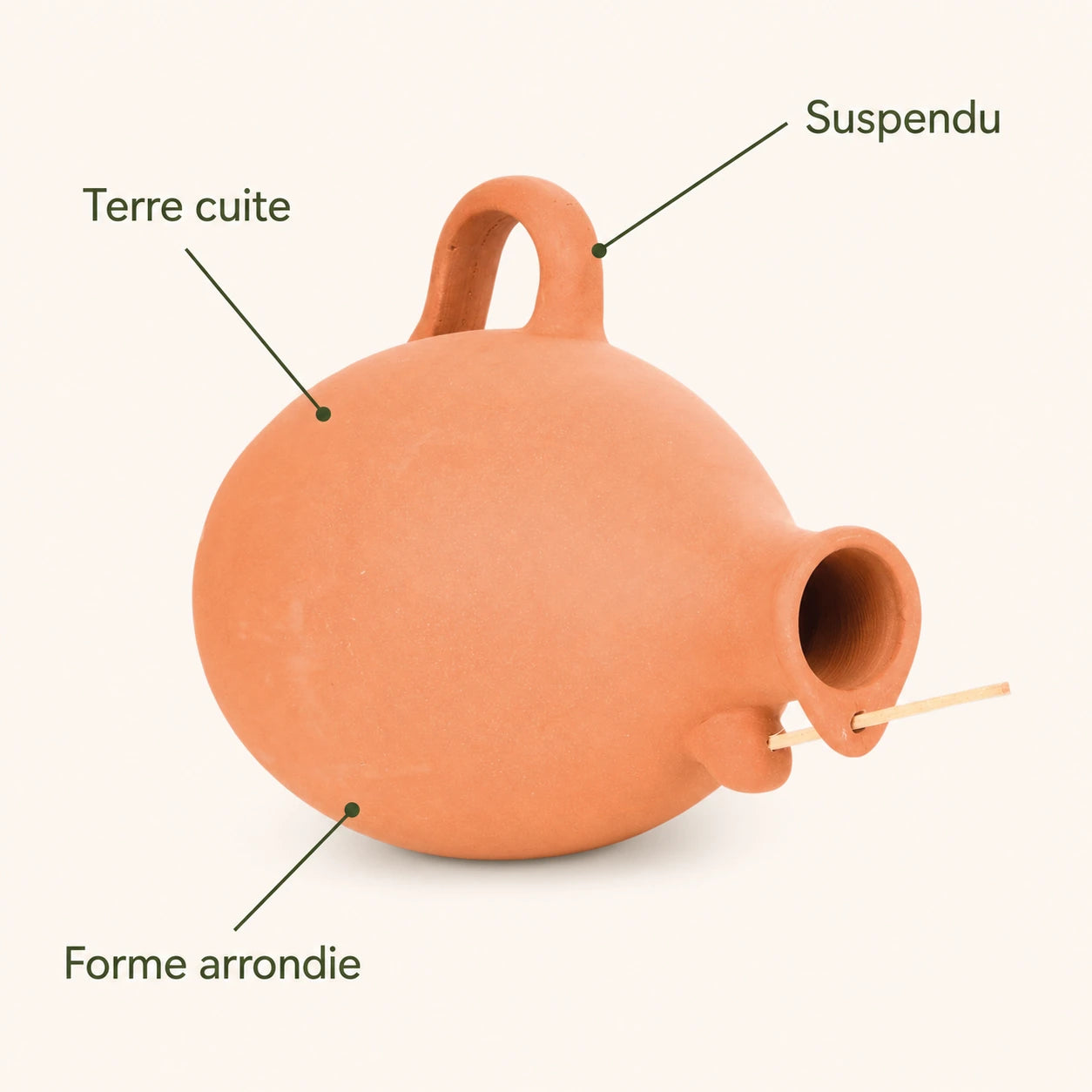 Birdhouse ball hanging in terracotta — photo 4