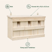 Birdhouse with 3 chambers in wood natural — photo 4