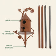 Birdhouse in metal on with stake — photo 4