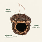 Birdhouse round in grass natural woven — photo 4