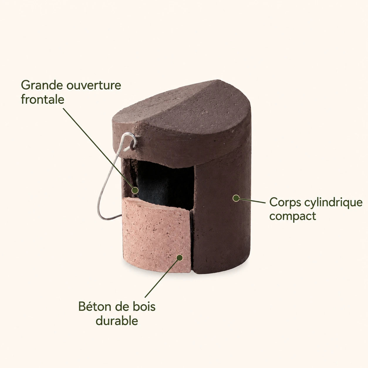 Birdhouse semi-open cylindrical — photo 4