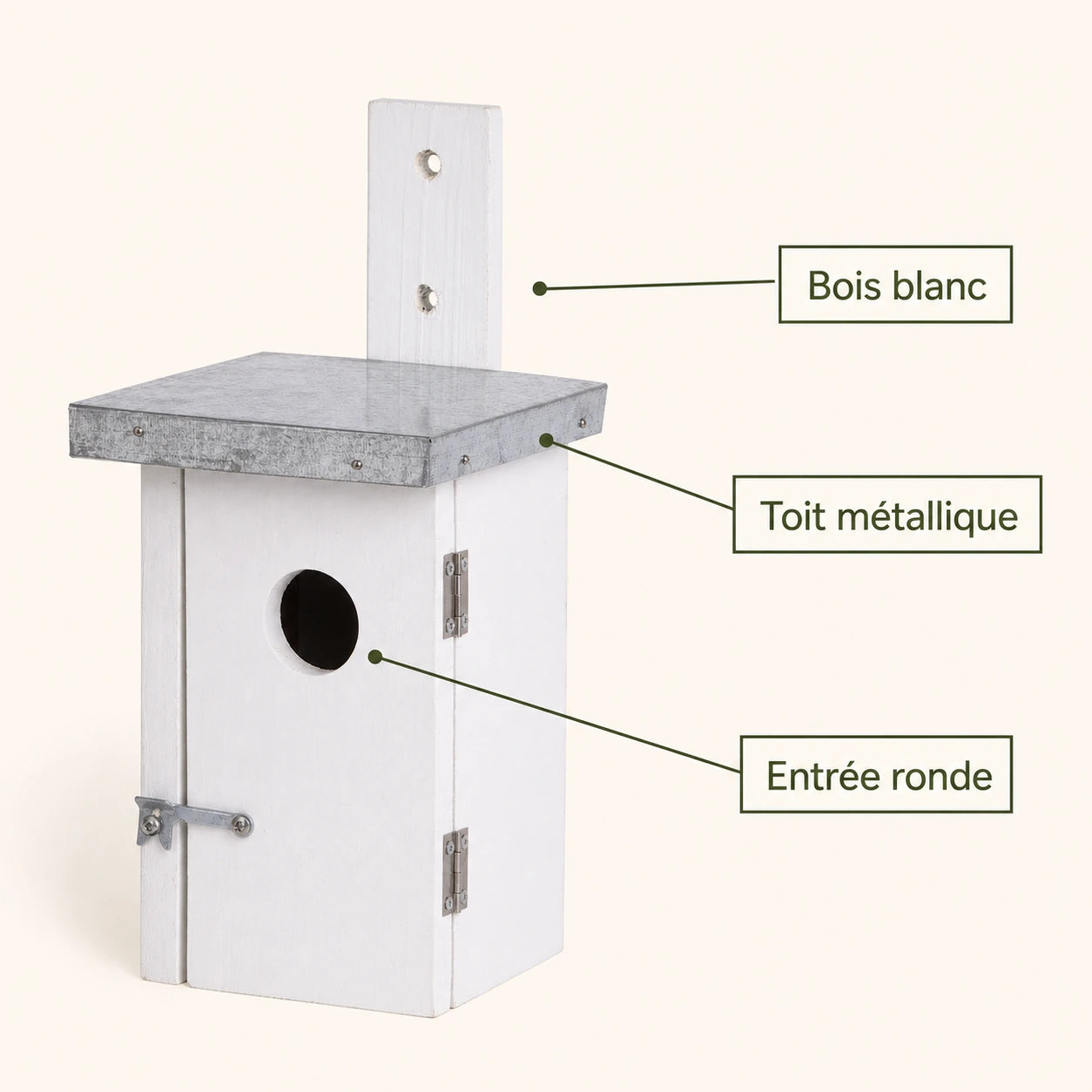 Birdhouse white compact with roof flat 30 mm — photo 4