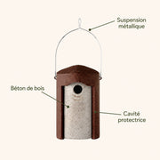 Birdhouse round in wood concrete — photo 4