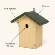 Birdhouse in wood natural entrance 28 mm — photo 4