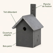 Birdhouse grey with zinc roof double slope — photo 4